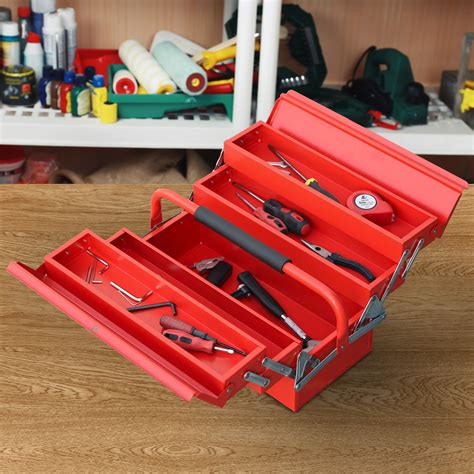 Portable Steel Tool Box, 7.5 Inch Metal Tool Organizer Box 